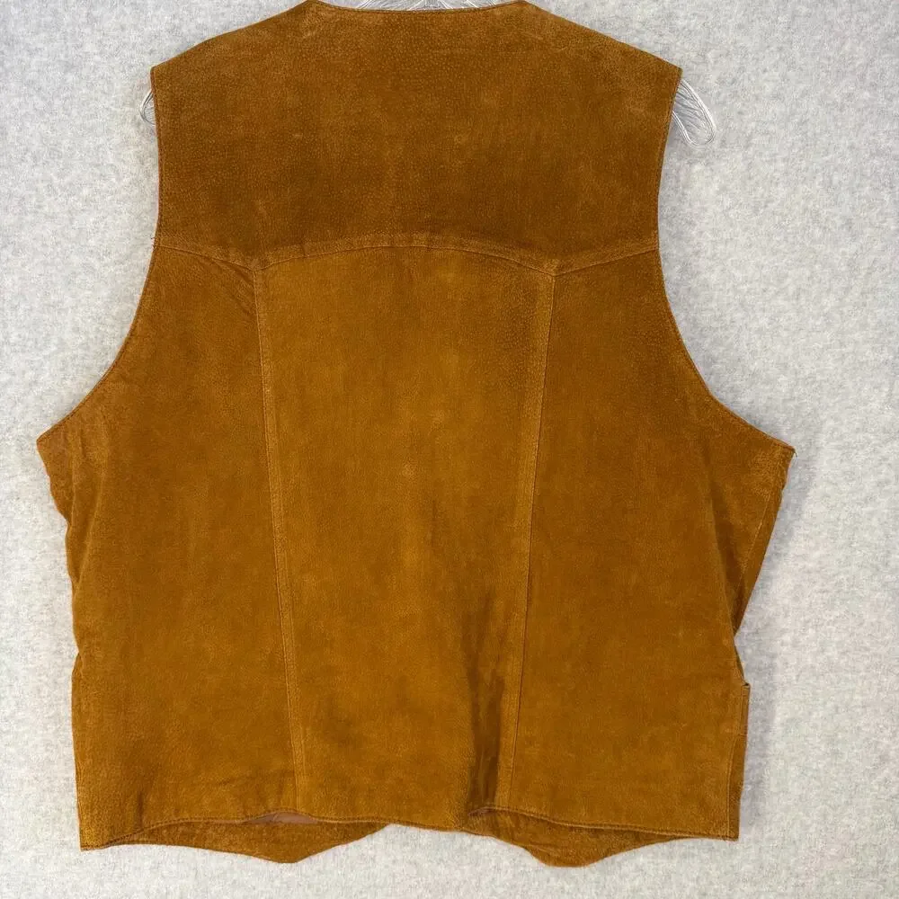 Cripple Creek Mens XL Suede Leather Vest Brown Western Cowboy Style